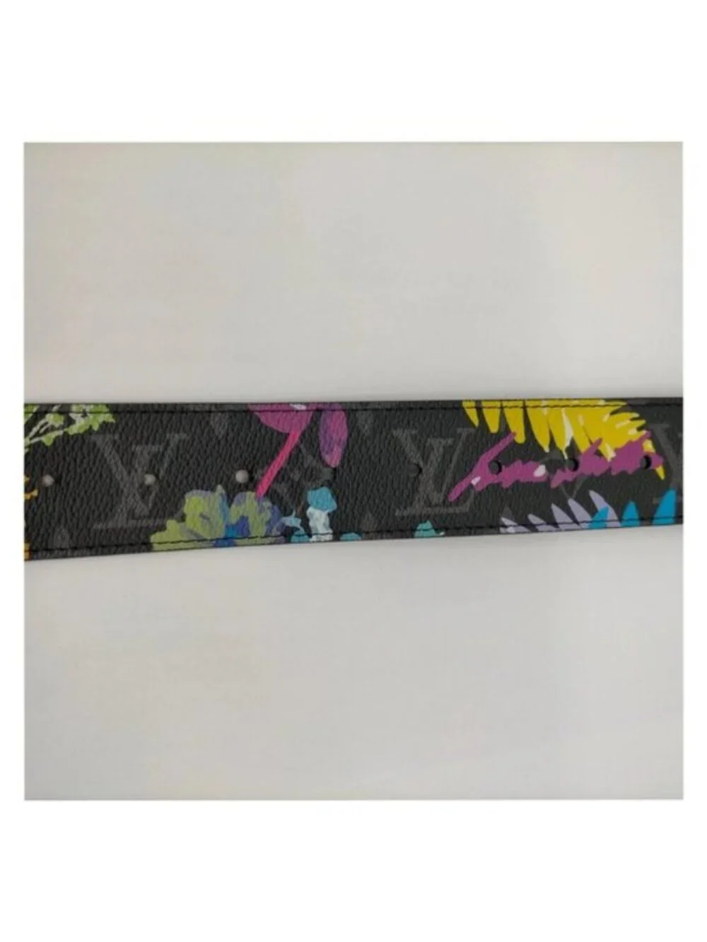 Authentic Louis Vuitton LV Belt Monogram Floral Black